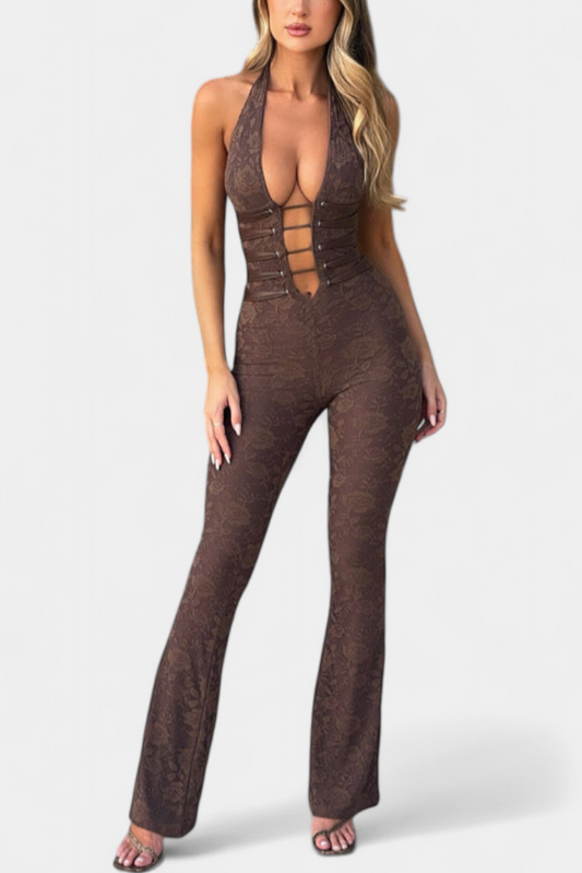 Overal Kendra Lace Halter s nastavitelnými zády