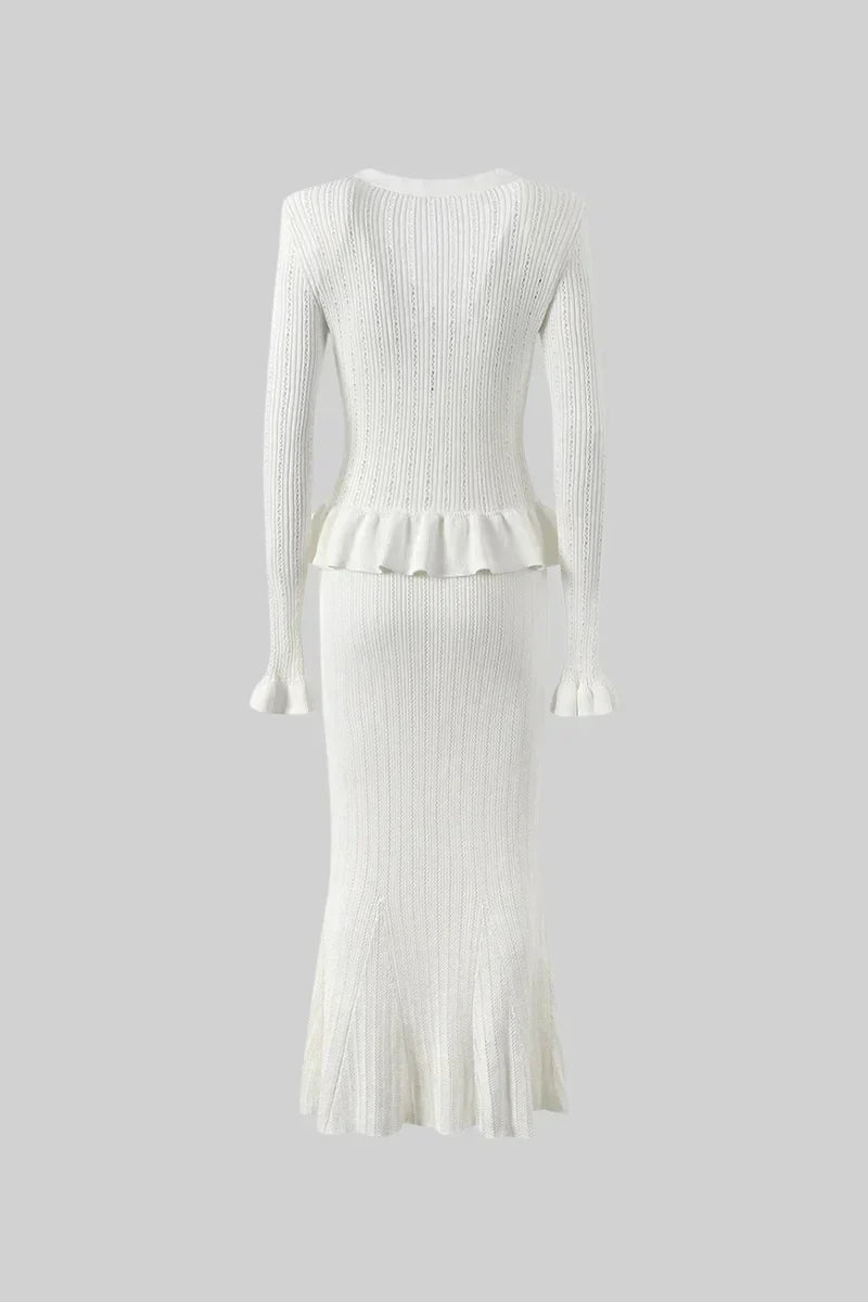 Souprava midi šatů Prudence Refined Knit a topu na knoflíky