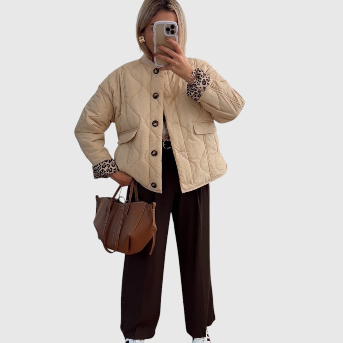 Noémie - Elegantní bunda s leopardími detaily
